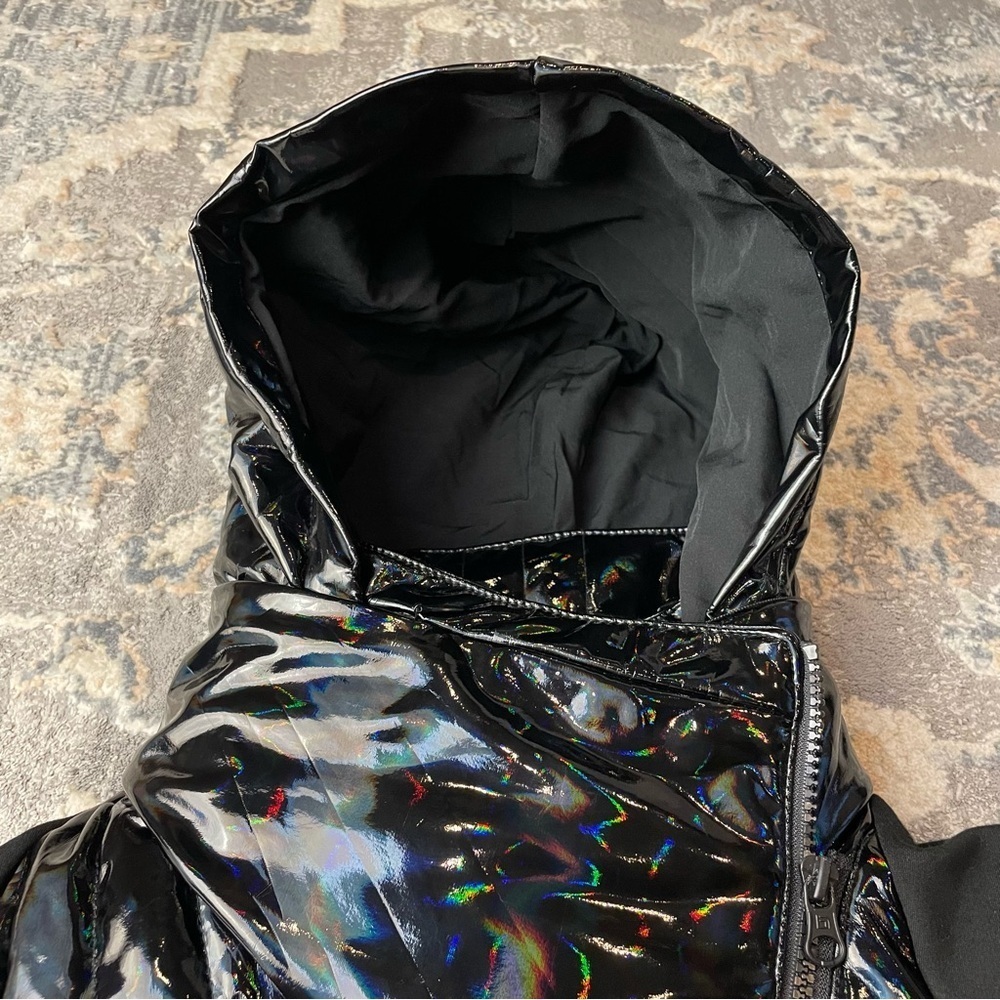 Blanc Noir Iridescent Black Puffer Jacket - Picture 2 of 11